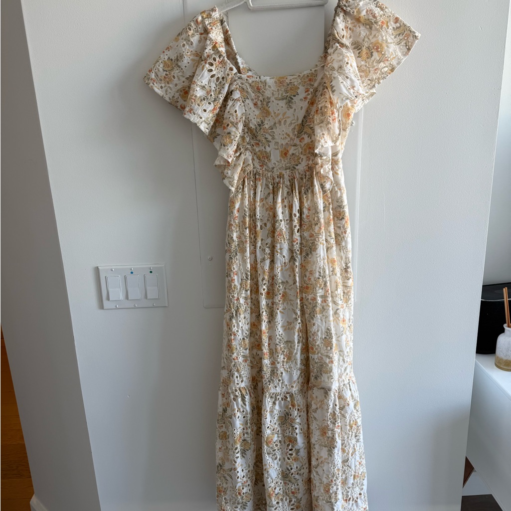 En Saison Floral Ruffle Maxi Dress